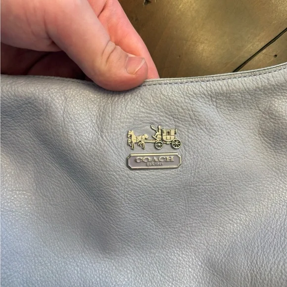 Coach Light Blue/Purple Boho Leather Shoulder Bag - Picture 2 of 16